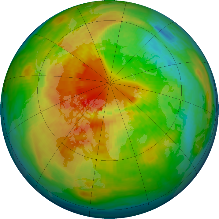 Arctic ozone map for 10 March 1993
